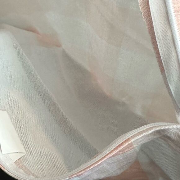 Laura Park Pink & White Checkered Lumbar Pillow Cover 14”x36” - Picture 4 of 5